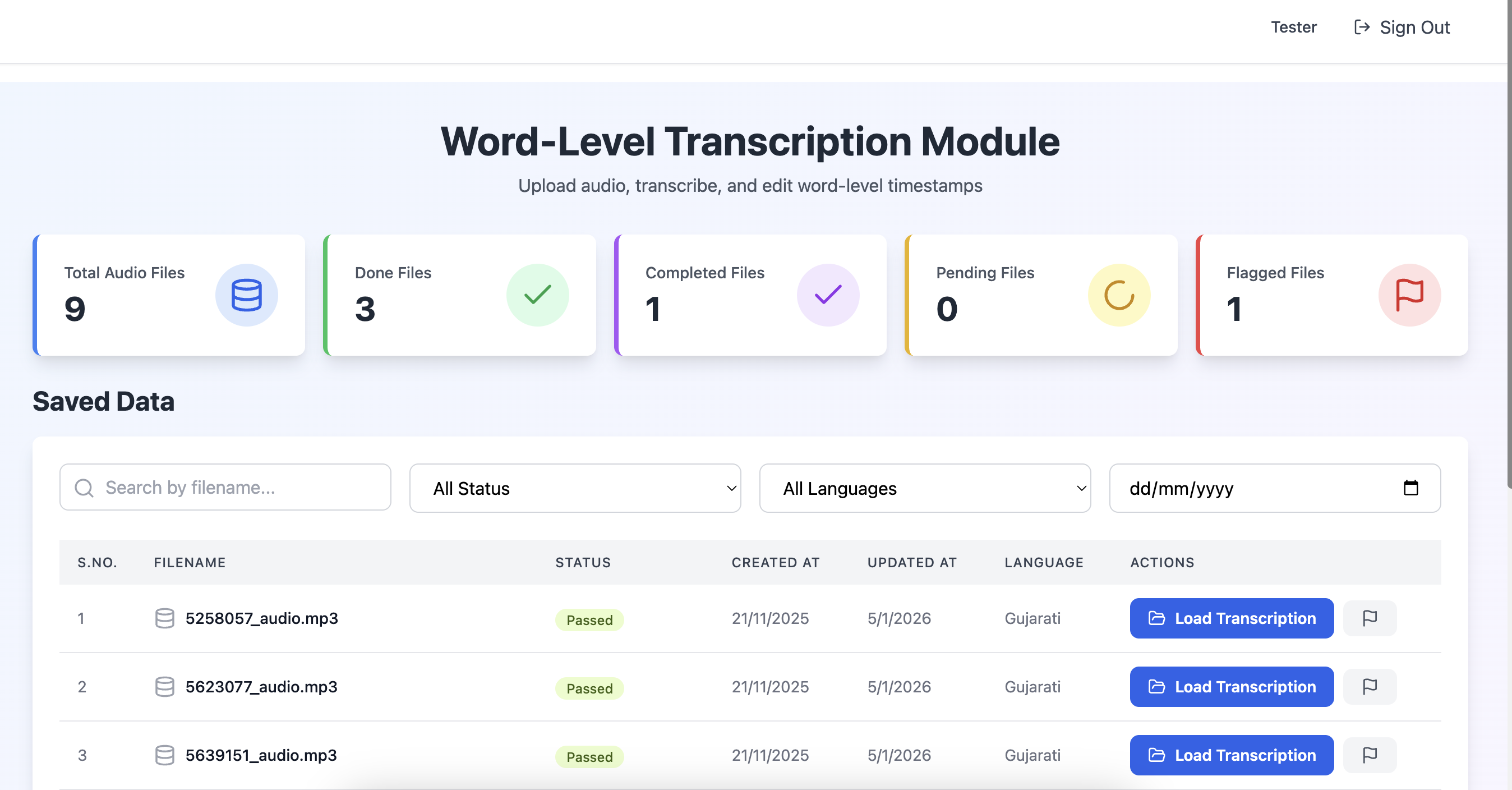 Audio annotation interface